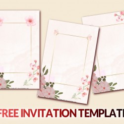 Free Watercolor Flower Invitation Templates for Canva